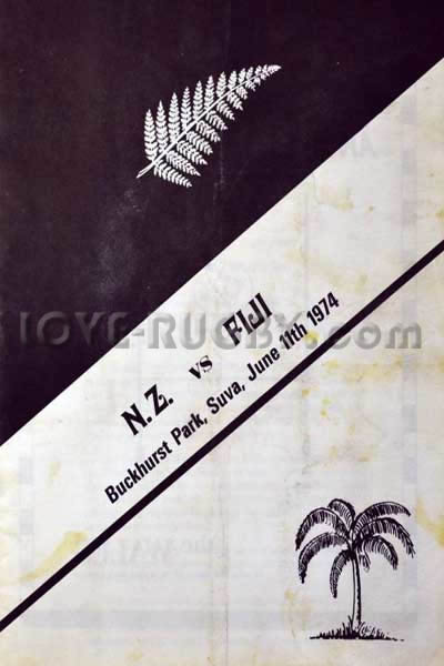 1974 Fiji v New Zealand  Rugby Programme